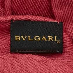 Pre Owned وشاح بلغاري صوف حرير بشعار أحمر