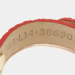 Pre Owned Bvlgari Serpenti Enamel Gold Tone Leather Bracelet