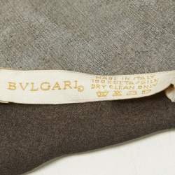 Pre Owned Bvlgari Grey Printed Silk Scarf 