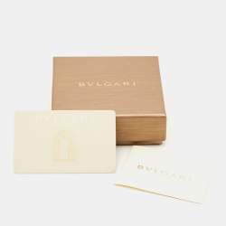 Pre Owned Bvlgari Serpenti Forever Leather Enamel Gold Tone Cuff Bracelet