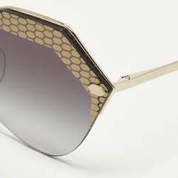 Pre Owned Bvlgari Black/Gold Tone Gradient BV 6109 Rimless Sunglasses