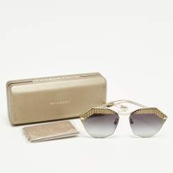 Pre Owned Bvlgari Black/Gold Tone Gradient BV 6109 Rimless Sunglasses