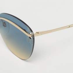 مملوكة مسبقًا Bvlgari Gold Tone/Blue Gradient 6130 Butterfly Sunglasses