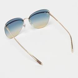 مملوكة مسبقًا Bvlgari Gold Tone/Blue Gradient 6130 Butterfly Sunglasses