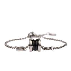 Pre Owned Bvlgari Save the Children Black Ceramic Silver Bracelet