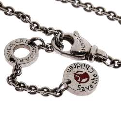 Pre Owned Bvlgari Save the Children Black Ceramic Silver Bracelet
