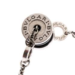 Pre Owned Bvlgari Save the Children Black Ceramic Silver Bracelet