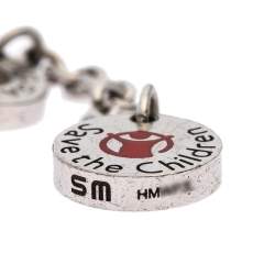 Pre Owned Bvlgari Save the Children Black Ceramic Silver Bracelet