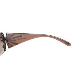 Pre Owned Bvlgari Beige/Brown Gradient Limited Edition Shield Sunglasses