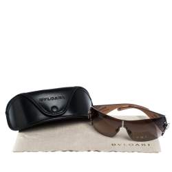 Pre Owned Bvlgari Beige/Brown Gradient Limited Edition Shield Sunglasses