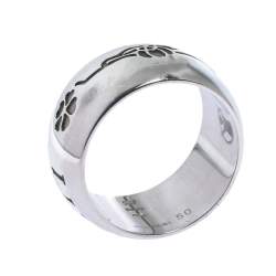 Pre Owned Bvlgari Save The Children Silver Band Ring Size 50