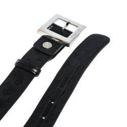 Bvlgari Black Mania Fabric Square Buckle Belt 105CM
