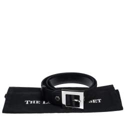 Bvlgari Black Mania Fabric Square Buckle Belt 105CM