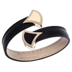 Bvlgari Divas' Dream Enamel Leather Gold Tone Bracelet 