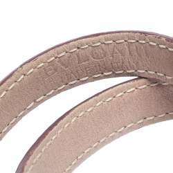 Bvlgari Lavender Leather Gold Tone Double Coiled Bracelet