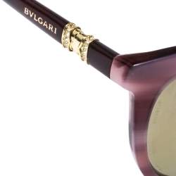 Bvlgari Pink Havana/ Gold Mirrored 8184B Cat Eye Sunglasses