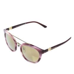 Bvlgari Pink Havana/ Gold Mirrored 8184B Cat Eye Sunglasses