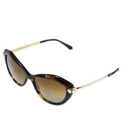 Pre Owned Bvlgari Dark Havana /Brown Gradient 8186KB Polarised Cat Eye Sunglasses