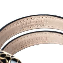 Bvlgari Serpenti Forever Metallic Silver Leather Multi Coiled Cleopatra Bracelet