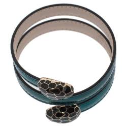 Pre Owned Bvlgari Metallic Green Serpenti Forever Multi-Coiled Rigid Cleopatra Bracelet