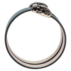 Pre Owned Bvlgari Metallic Green Serpenti Forever Multi-Coiled Rigid Cleopatra Bracelet