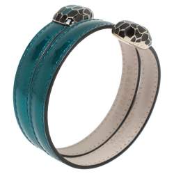 Pre Owned Bvlgari Metallic Green Serpenti Forever Multi-Coiled Rigid Cleopatra Bracelet