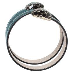 Pre Owned Bvlgari Metallic Green Serpenti Forever Multi-Coiled Rigid Cleopatra Bracelet