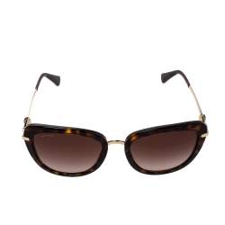 Pre Owned Bvlgari Dark Havana / Brown Gradient 8193B Cat Eye Sunglasses