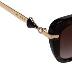 Pre Owned Bvlgari Dark Havana / Brown Gradient 8193B Cat Eye Sunglasses