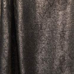 Pre Owned Bvlgari Gold Silk Wool Lettere Maxi Logomania Stole