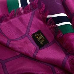 Pre Owned Bvlgari Multicolor Floral Print Silk Scarf