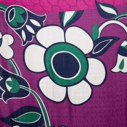 Pre Owned Bvlgari Multicolor Floral Print Silk Scarf