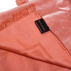 Bvlgari Metallic Coral Silk Lettere Maxi Logomania Stole