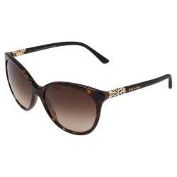 Pre Owned Bvlgari Havana & Crystal/ Brown Gradient 8147-B Intarsio Sunglasses