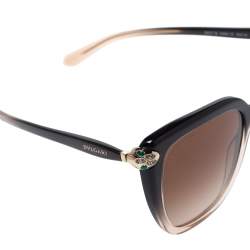 Pre Owned Bvlgari Black Ombre/ Brown Gradient 8207B Square Sunglasses