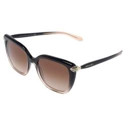 Pre Owned Bvlgari Black Ombre/ Brown Gradient 8207B Square Sunglasses
