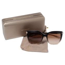 Pre Owned Bvlgari Black Ombre/ Brown Gradient 8207B Square Sunglasses