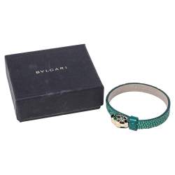 Bvlgari Serpenti Forever Green Galuchat Leather Wrap Bracelet