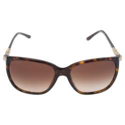 Pre Owned Bvlgari Havana Brown & Crystals/ Brown Gradient BV 8136B Square Sunglasses