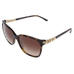 Pre Owned Bvlgari Havana Brown & Crystals/ Brown Gradient BV 8136B Square Sunglasses