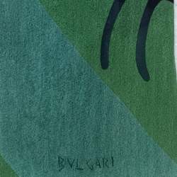 Bvlgari x Davide Pizzigone Green Animal Print Silk Scarf