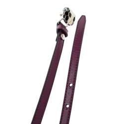 Pre Owned Bvlgari Purple Leather Double Wrap Serpenti Belt 85 CM