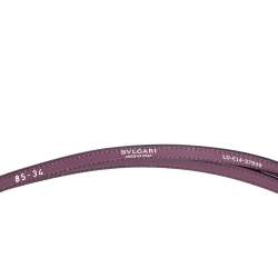 Pre Owned Bvlgari Purple Leather Double Wrap Serpenti Belt 85 CM