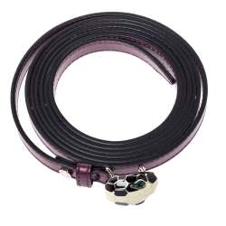 Pre Owned Bvlgari Purple Leather Double Wrap Serpenti Belt 85 CM