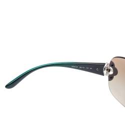 Pre Owned Bvlgari Green Gradient 6060-B Shield Sunglasses