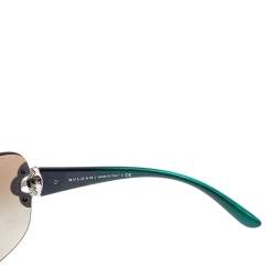 Pre Owned Bvlgari Green Gradient 6060-B Shield Sunglasses