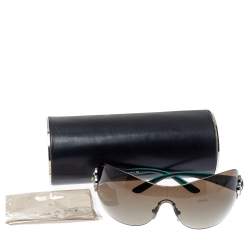 Pre Owned Bvlgari Green Gradient 6060-B Shield Sunglasses