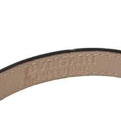 Pre Owned Bvlgari Black Karung Leather Gold Plated Serpenti Bracelet