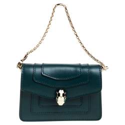 Pre Owned Bvlgari Green Leather Serpenti Forever Charm
