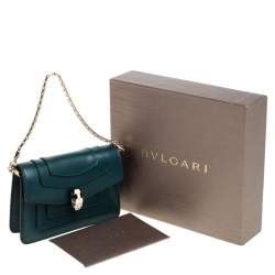 Pre Owned Bvlgari Green Leather Serpenti Forever Charm